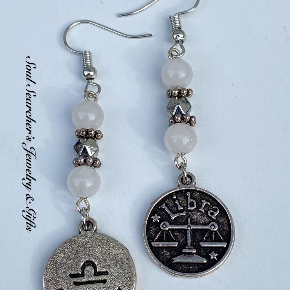 Snow Quartz | Libra | Zodiac Crystal Earrings Collection
